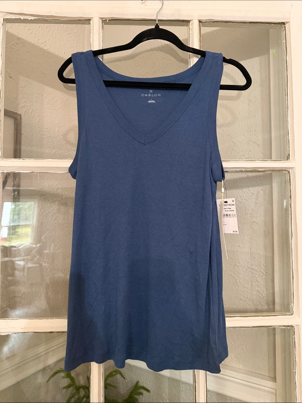 Caslon Slate Blue V-Neck Tank Top